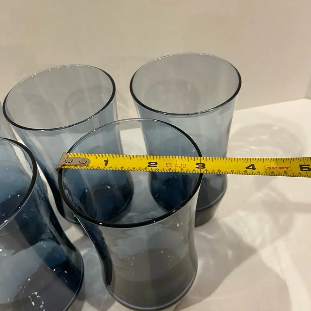 Set of 5 VTG Libbey Apollo Blue MCM Drinking Glasses